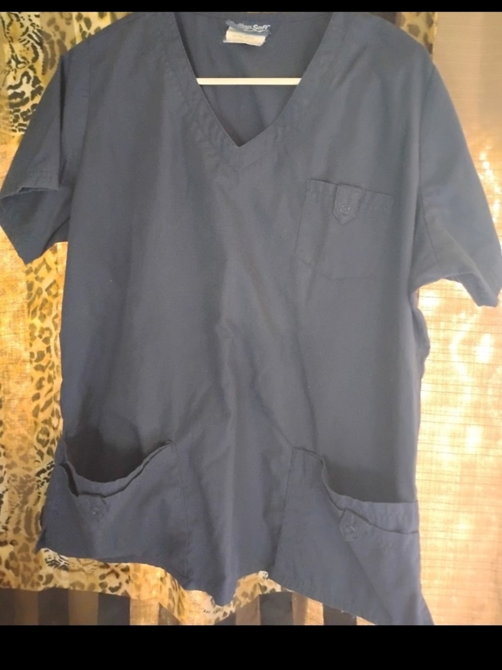 Butter-Soft Navy Women's Top - Comfortable Everyday Scrub Top, Large In Size